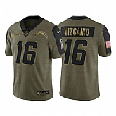 Nike Los Angeles Chargers 16 Tristan Vizcaino 2021 Olive Salute To Service Limited Jersey Dyin,baseball caps,new era cap wholesale,wholesale hats